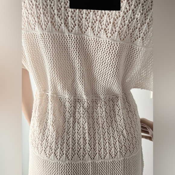 NWT CALVIN KLEIN linen & cotton cream beach cover up tunic SWIM summer dress M - Picture 4 of 12